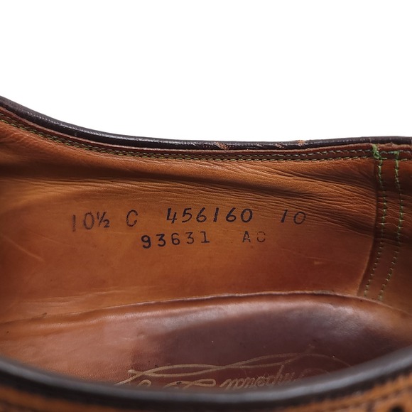 Florsheim Imperial OXFORD Mens Shoes Size 10.5 C WINGTIP Gunboat Kenmoor Brown - Picture 9 of 12